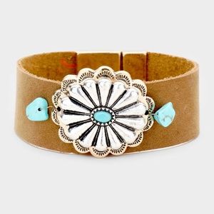 Suede & Natural Stone Magnetic Bracelet